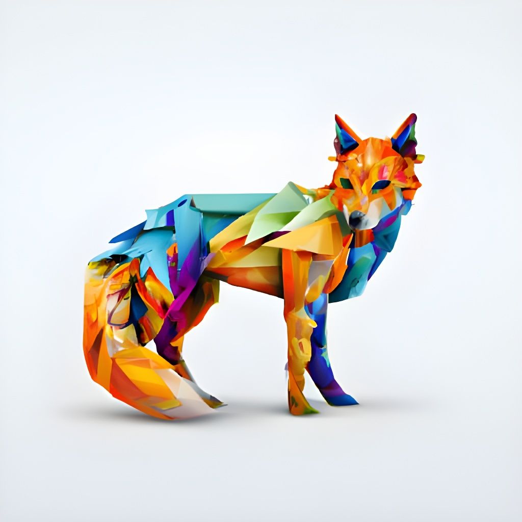 Colorful Realistic Fox Portrait