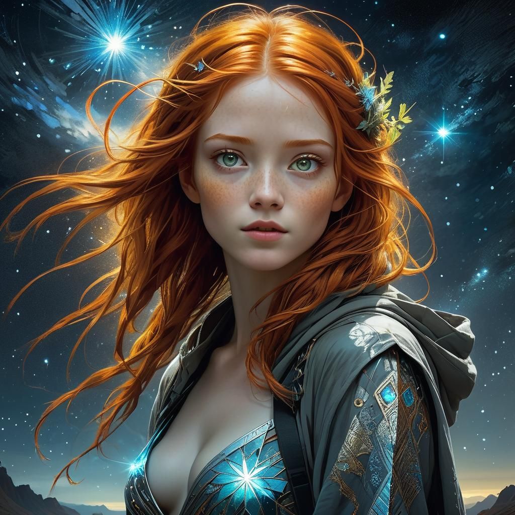 Starlight Woman: Comic Fantasy Digital Art