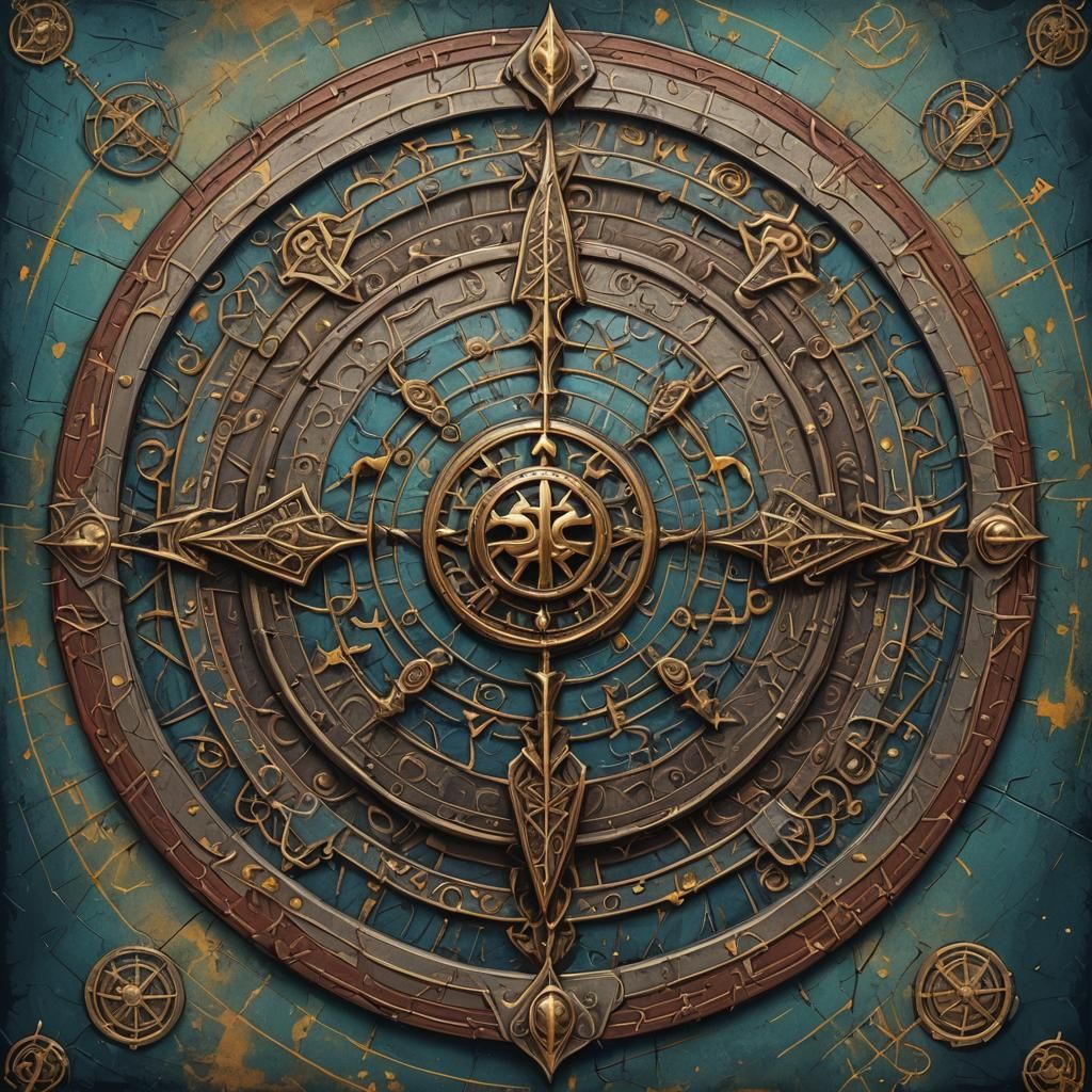 Voodoo Sorcerer Battle Shield: Abstract Art