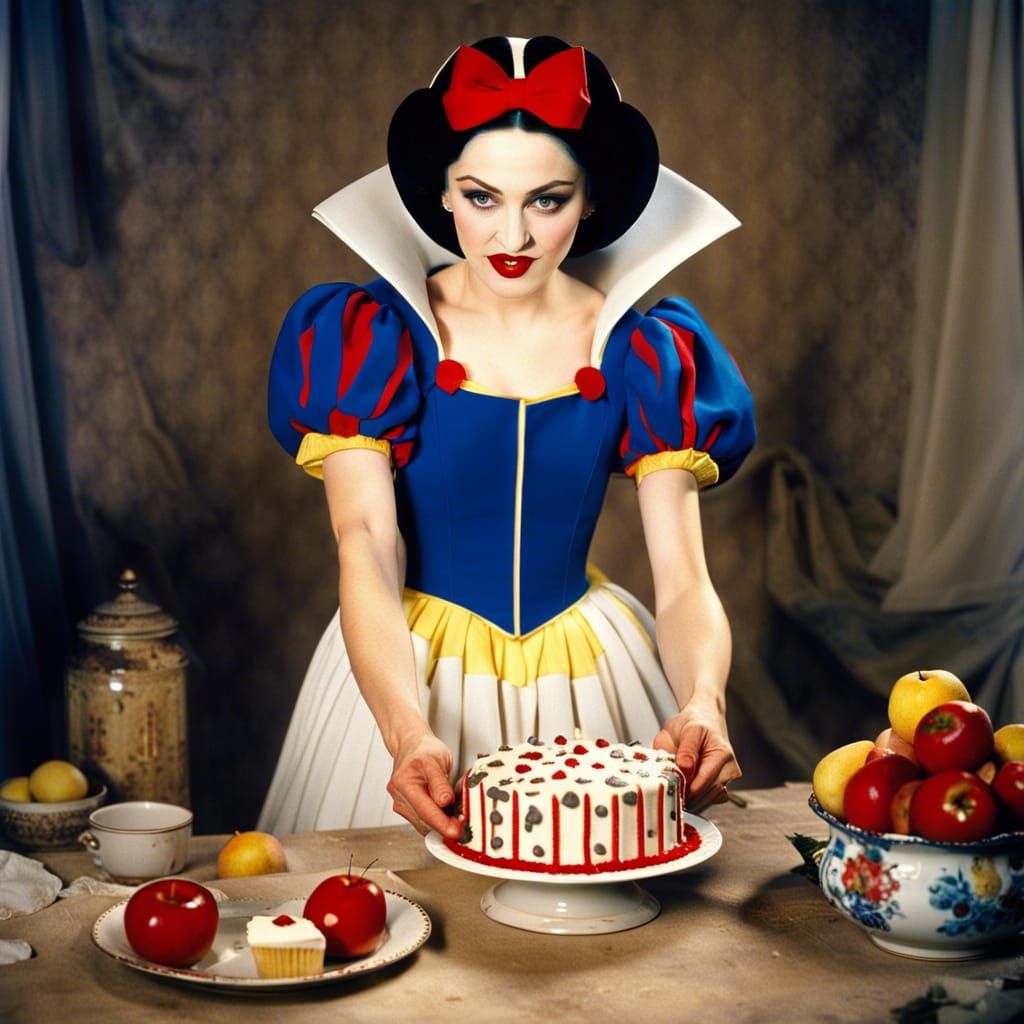 Snow White Madonna Baking Cake