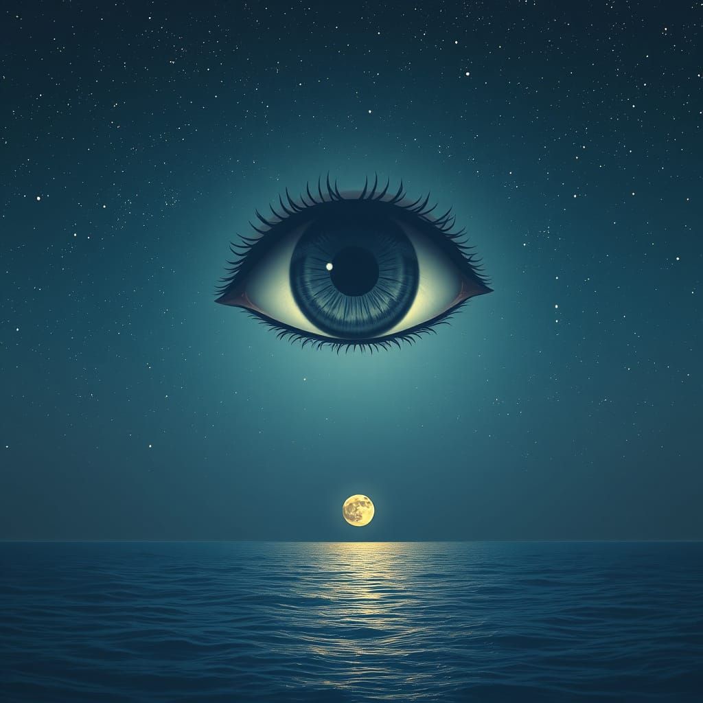 Ethereal Eye in the Starry Sky