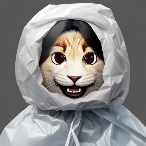 Uncanny Anthropomorphic Fluffy Face with Popping Eyes