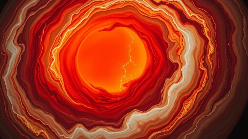 Jupiter's Great Red Spot in Rothko-Riley Style