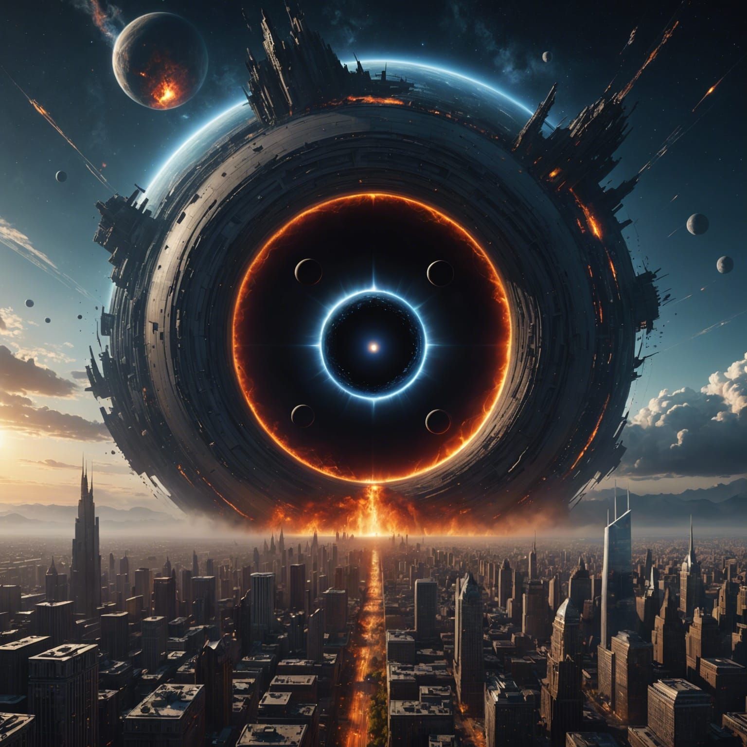 Black Hole Portal to a Fantastical City