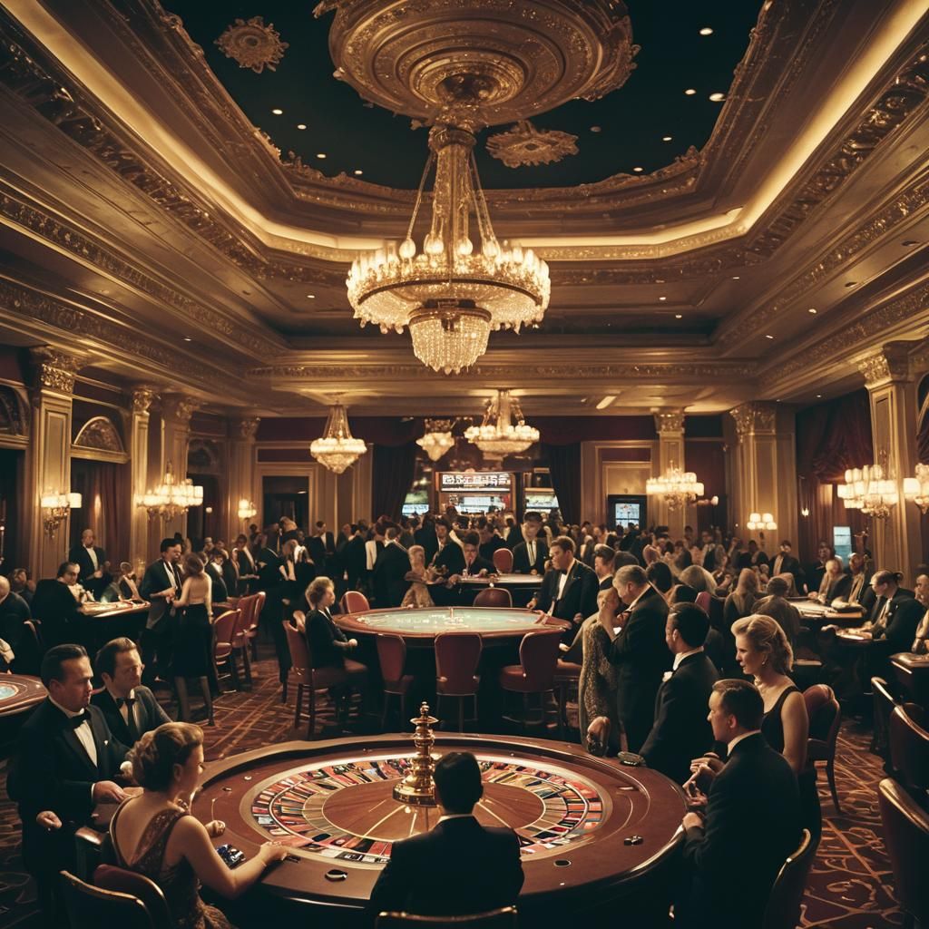 Majestic Casino Interior in Cinematic Film Style