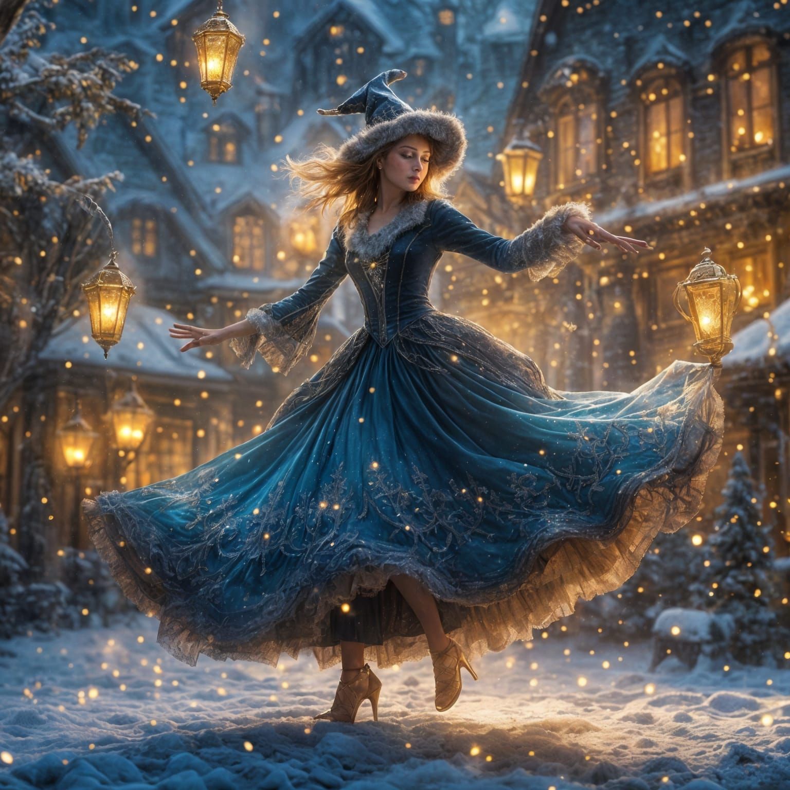 Glittering Christmas Costume Dance in Harry Potter Style