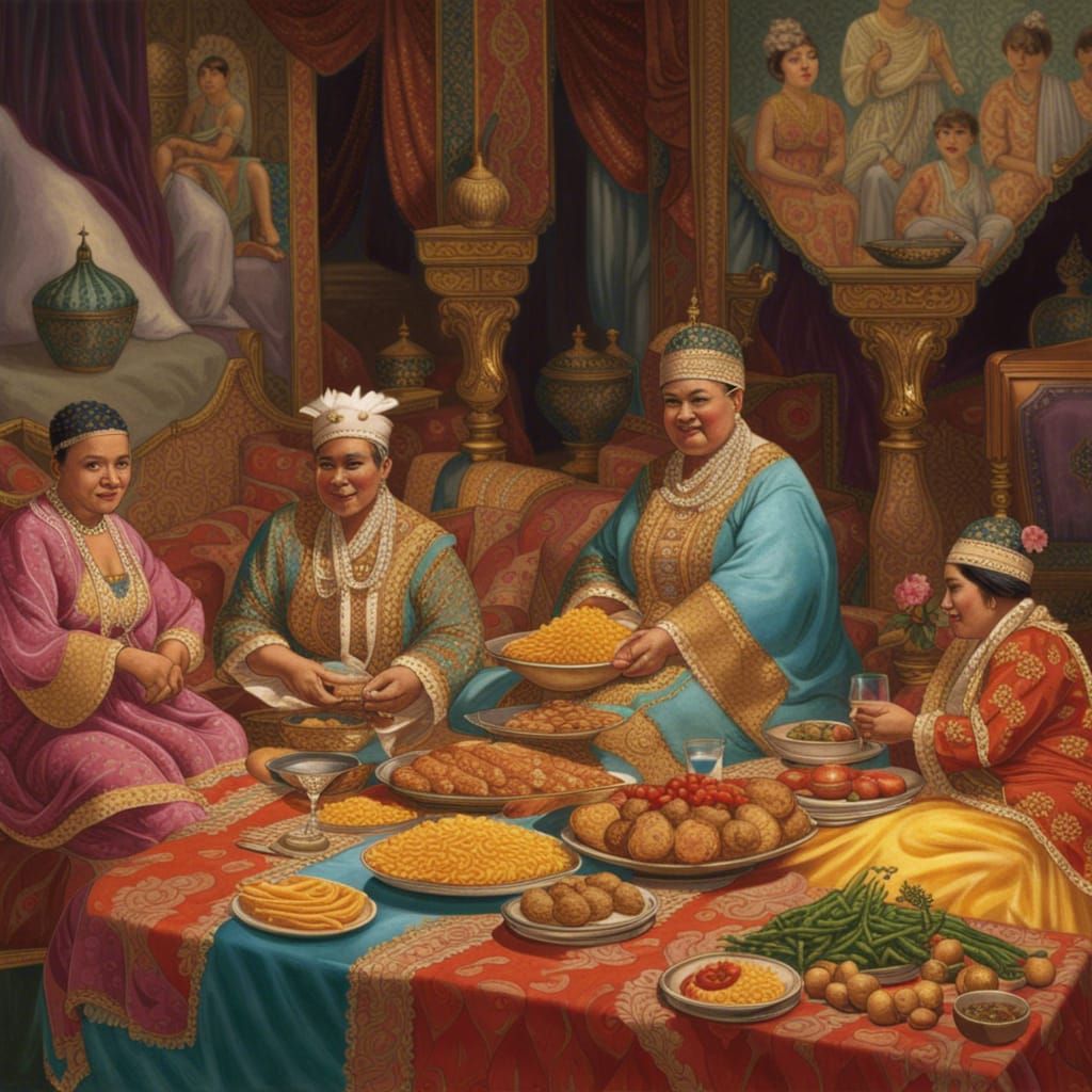 Extravagant Feast: Princess and Prince in Splendor