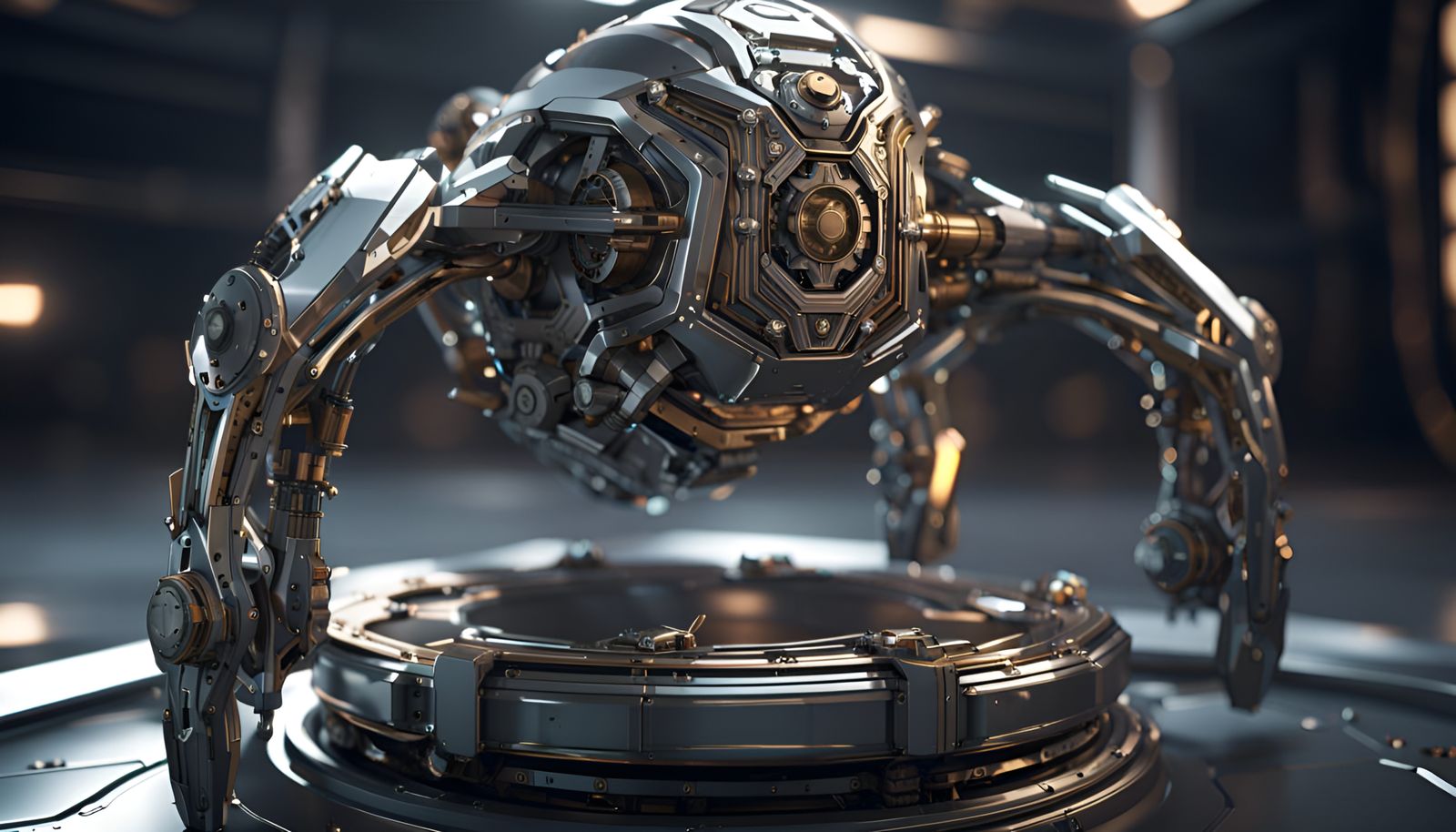 Atlas Trophies: Intricate Mech Details in Sci-Fi Style