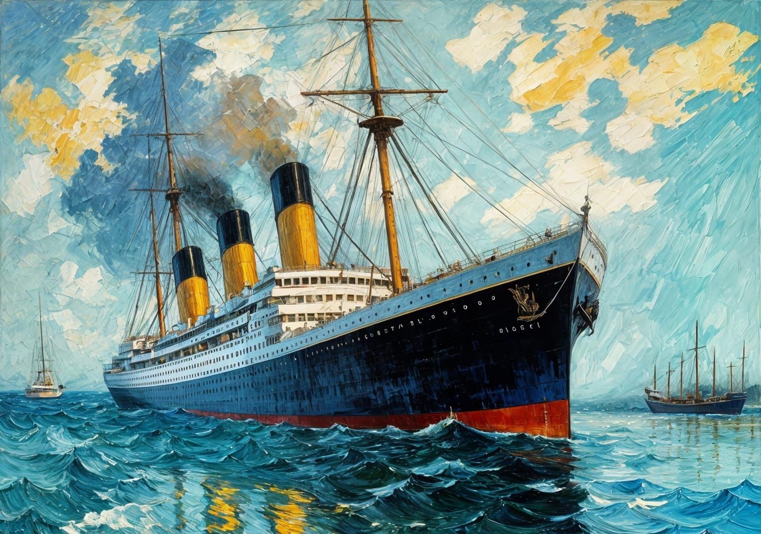 Titanic Resurges from the Depths in Neo-Impressionist Style