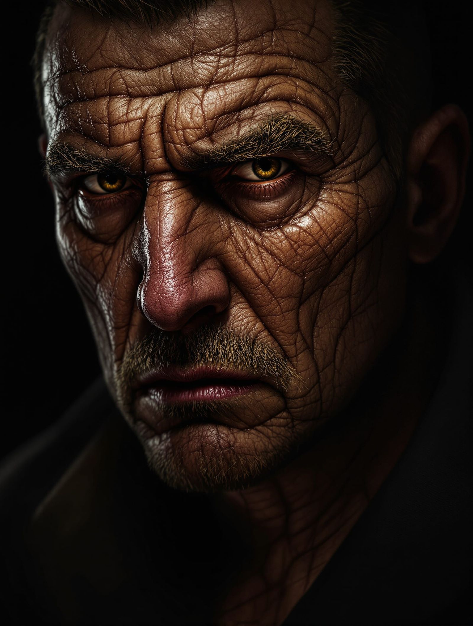 Photorealistic Portrait of John Monroe with Dramatic Lightin...