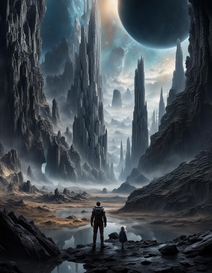 Cosmic Science Fiction Hyper Realistic Digital Matte Paintin...