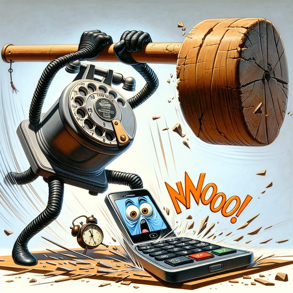 Rotary Phone Smashes Smartphone in Hilarious Showdown
