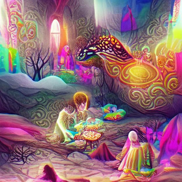 Colorful Surreal Landscape in Dreamlike Style