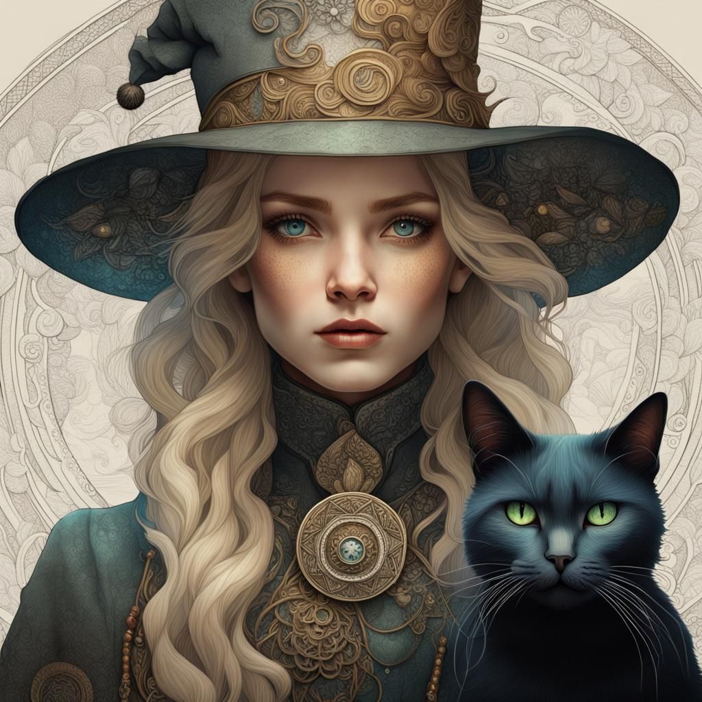 Witch and cat