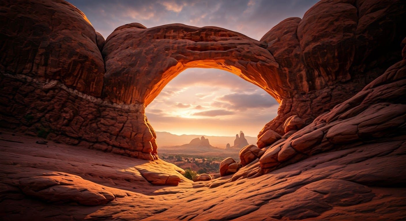 Arches National Park Sandstone Formations in Hyperrealism