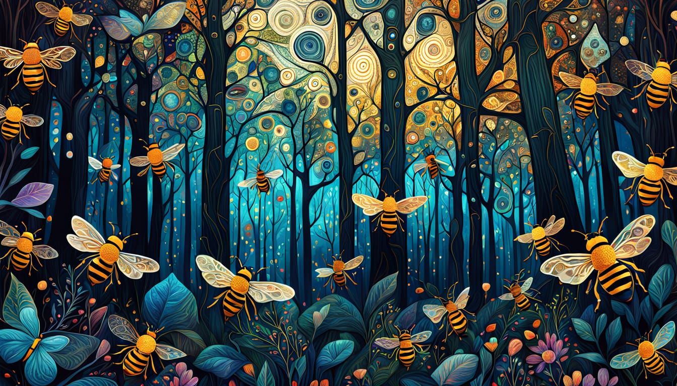 Surrealistic Bio Art in Iridescent Splendor