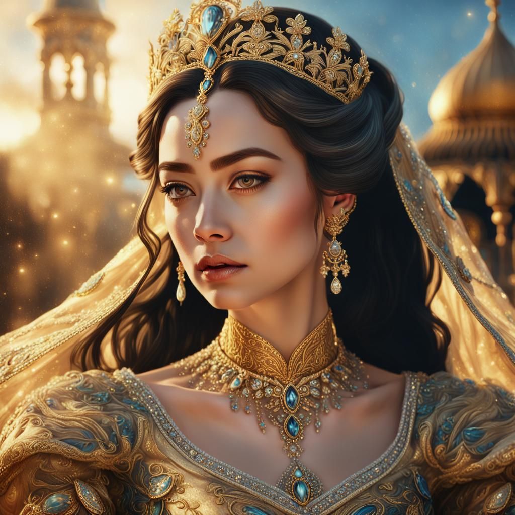 Fantasy Queen Portrait in Baroque Style