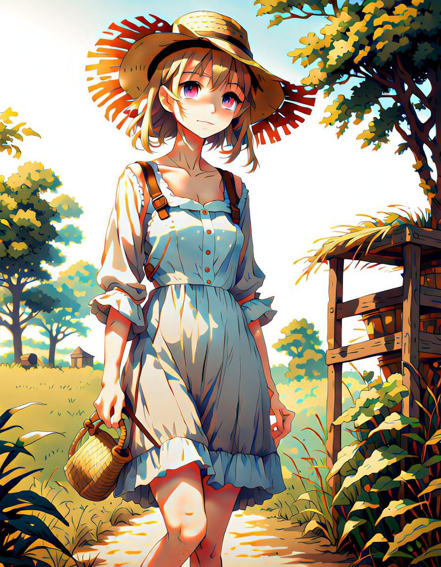 Fantasy Farm Girl in Anime Art Style