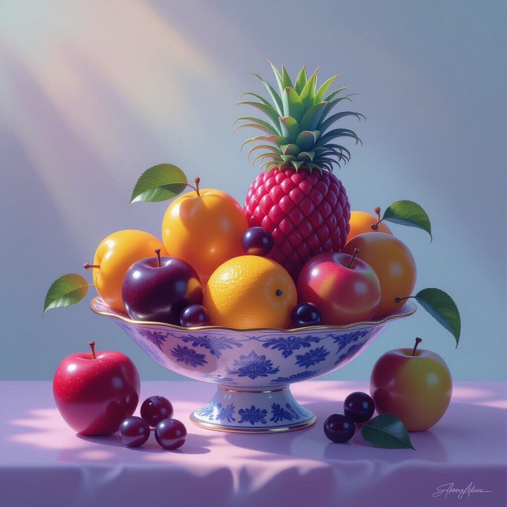 Glowing Exotic Fruits in Ethereal Fantasy Style