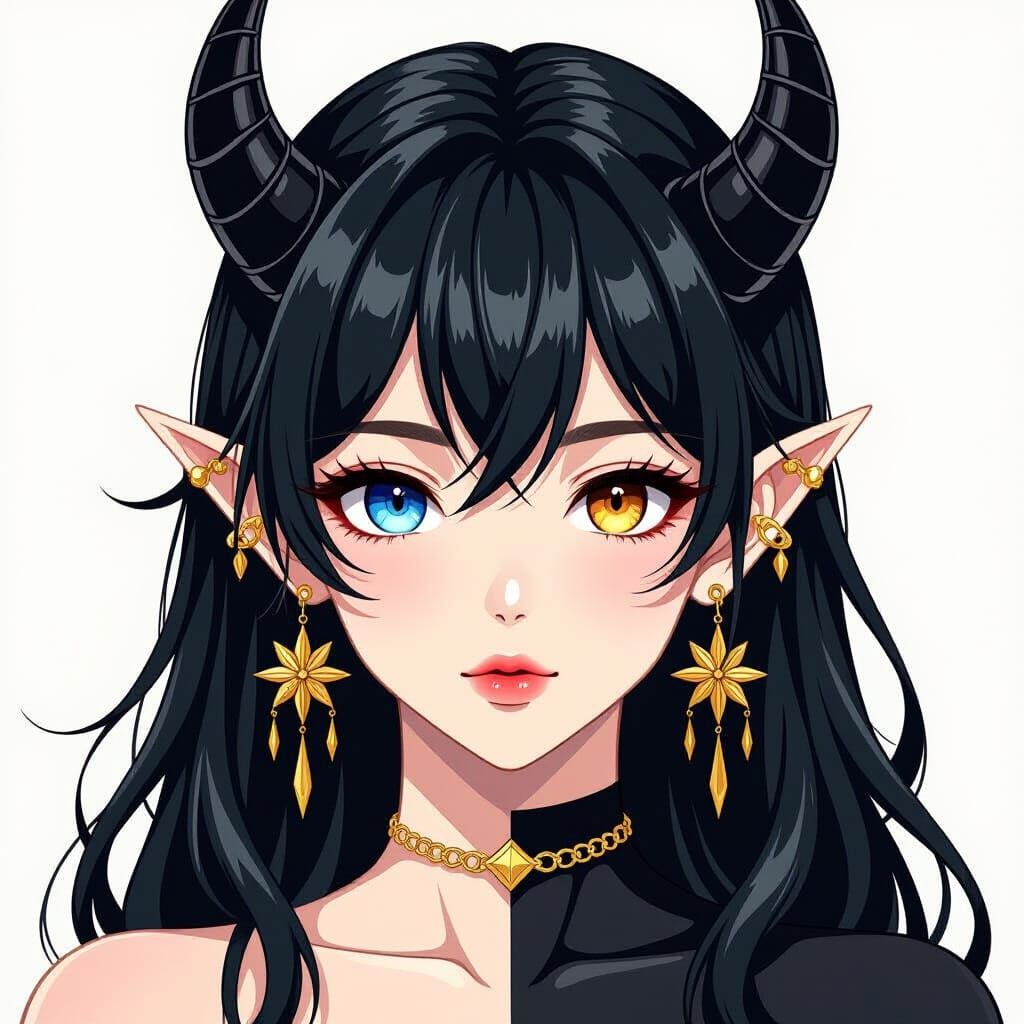 Anime Character with Contrasting Faces