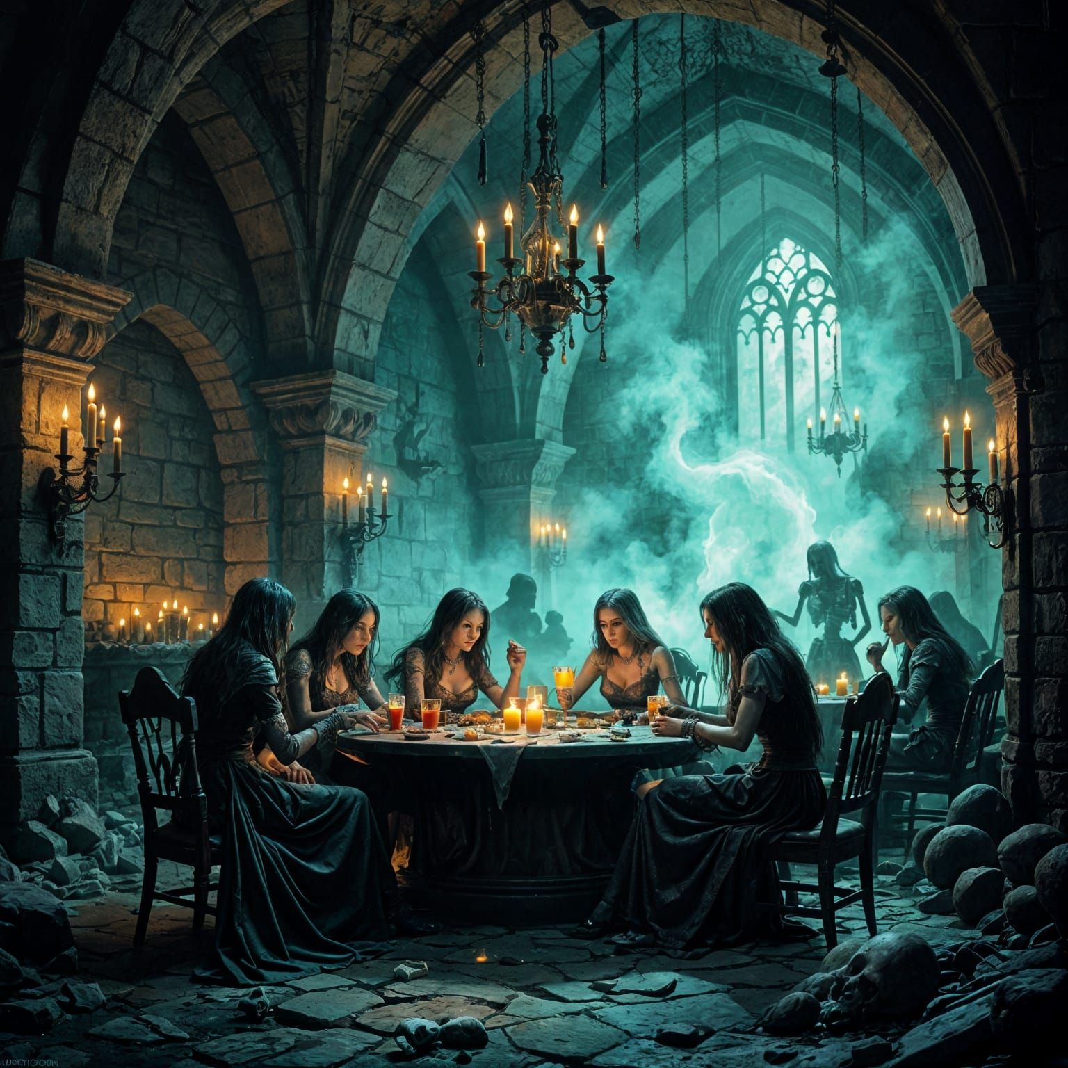 Undead Crypt Tavern: Spectral Barmaids & Skeletal Patrons