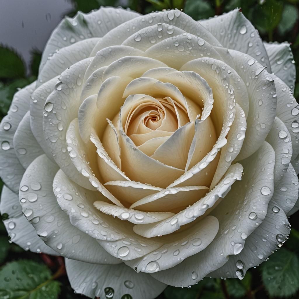 White Rose in the Rain