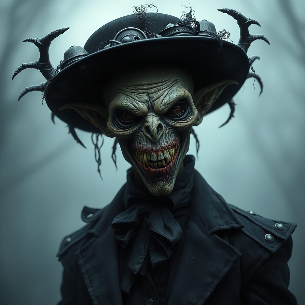 Eerie Dark Fantasy Monster in Haunting Mist