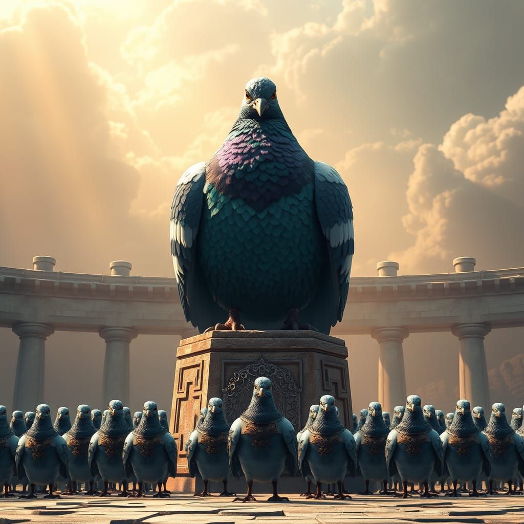 Stunning Anime-Inspired Pigeon Dictator in 3D