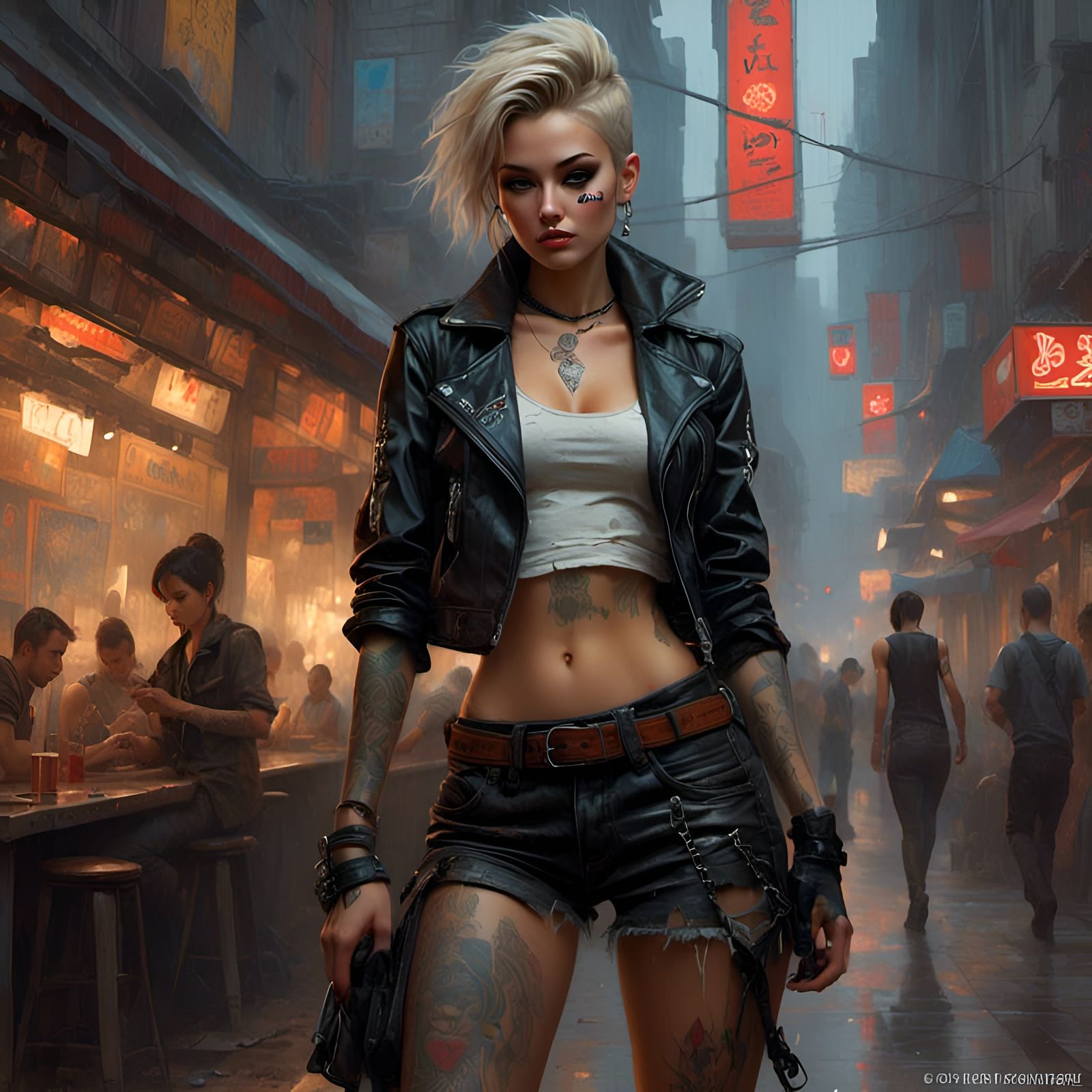 Tracer as Punk Delinquent in Grunge-Poster Art