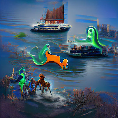 Scooby Doo and Boston Sea Serpent Digital Art