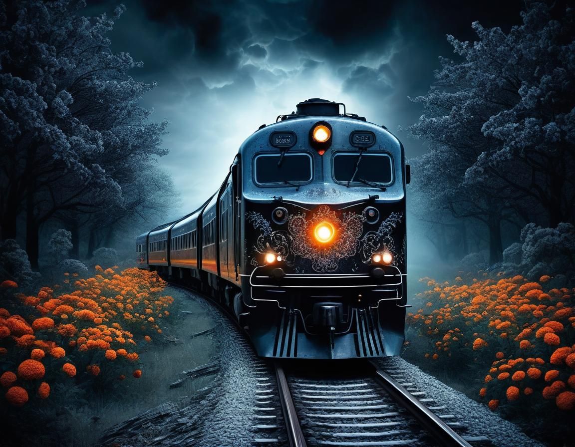 Ethereal Halloween Train to Nowhere: Abstract Art