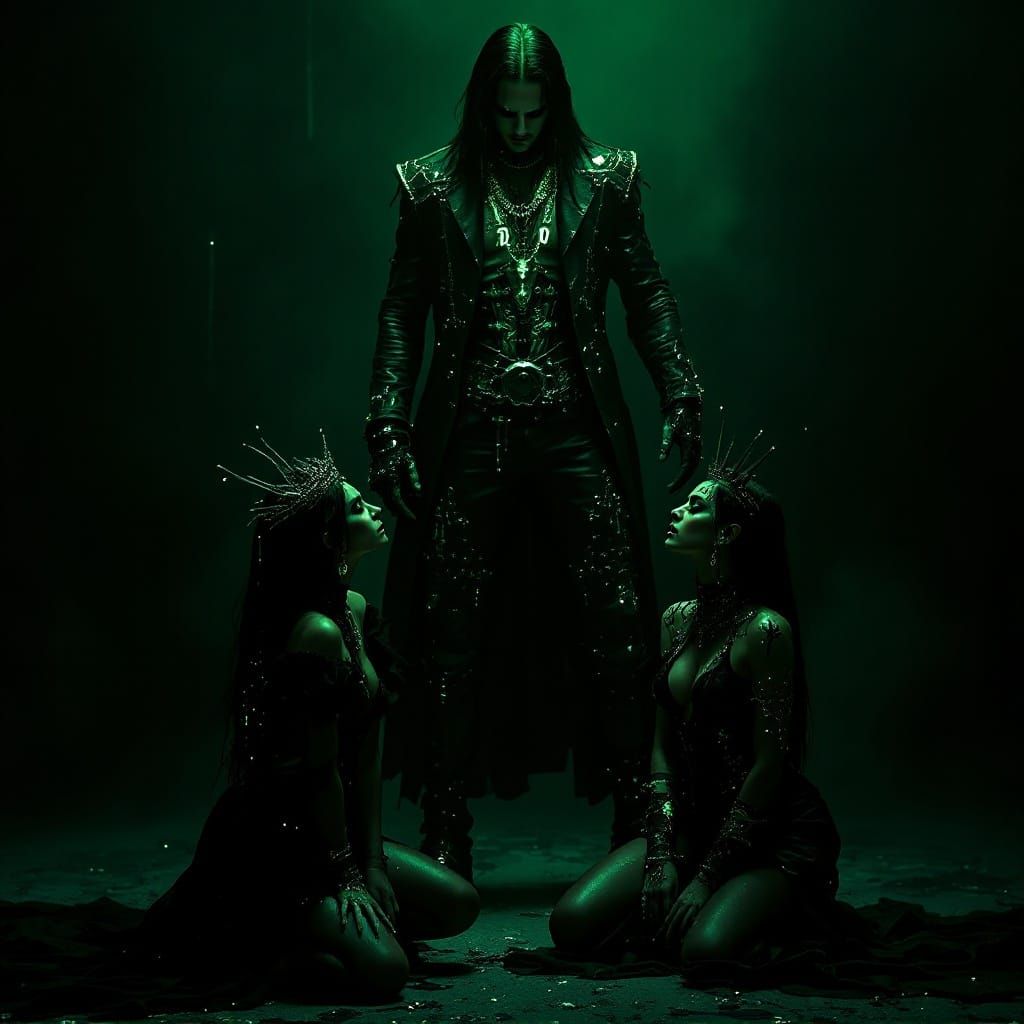 The Vampire James, Majestic Goth Vampire in Cyberpunk Attire