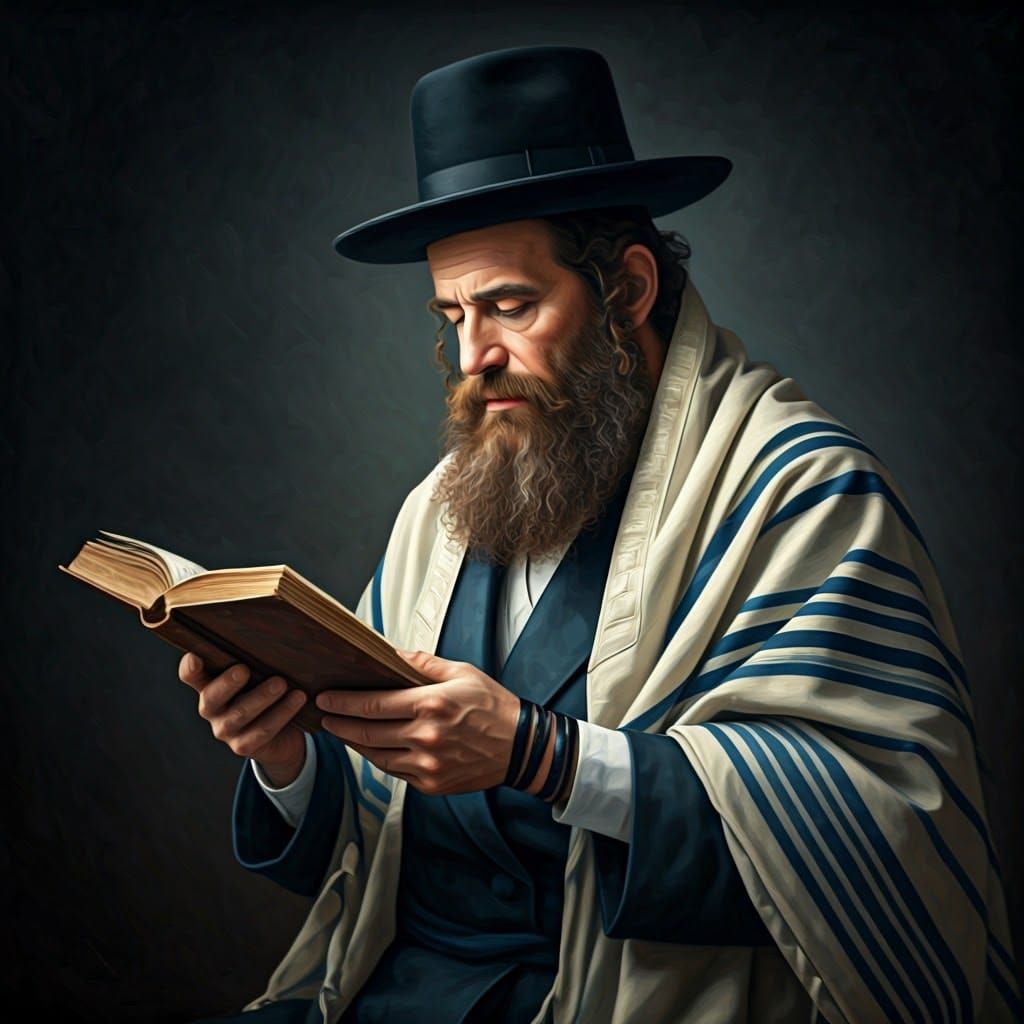 Majestic Orthodox Jew in Traditional Hasidic Attire