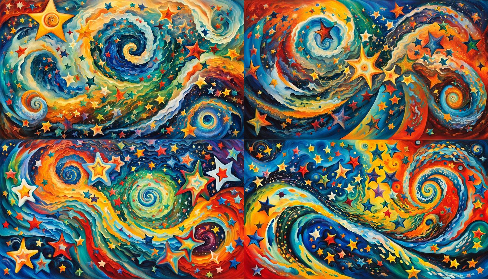 Iridescent Star Cluster Formation in Abstract Expressionism