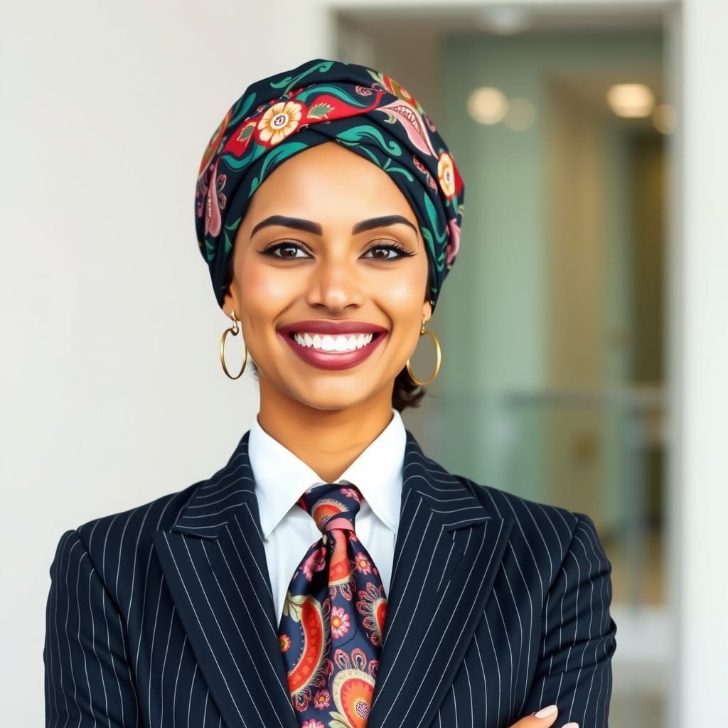 Confident Businesswoman in Corporate Elegance