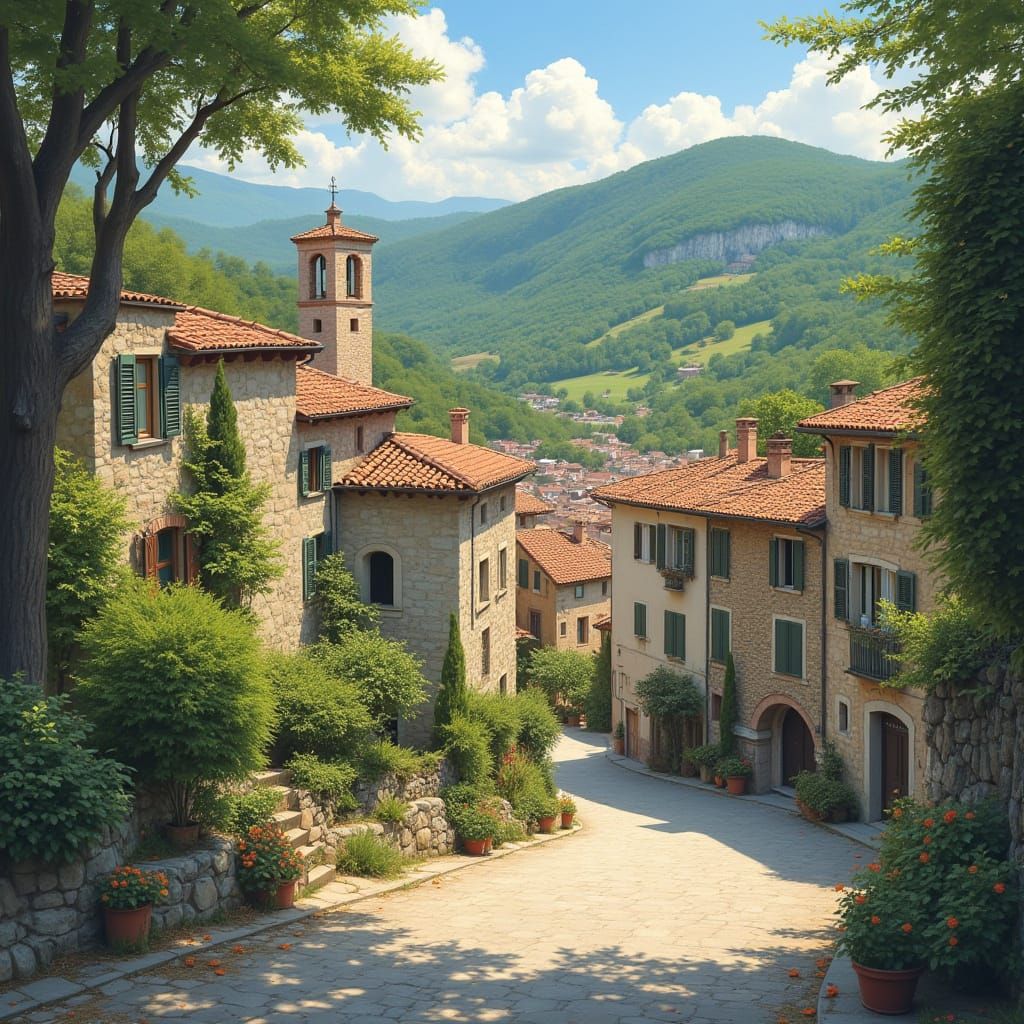 Roncadelle, Italy: Impressionistic Village Scene