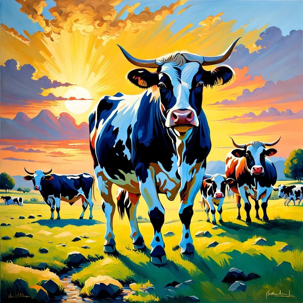 "Des peintures à l'huile qui mettent vraiment en valeur la texture de l'empâtement, avec ces gros coups de pinceau qui r...