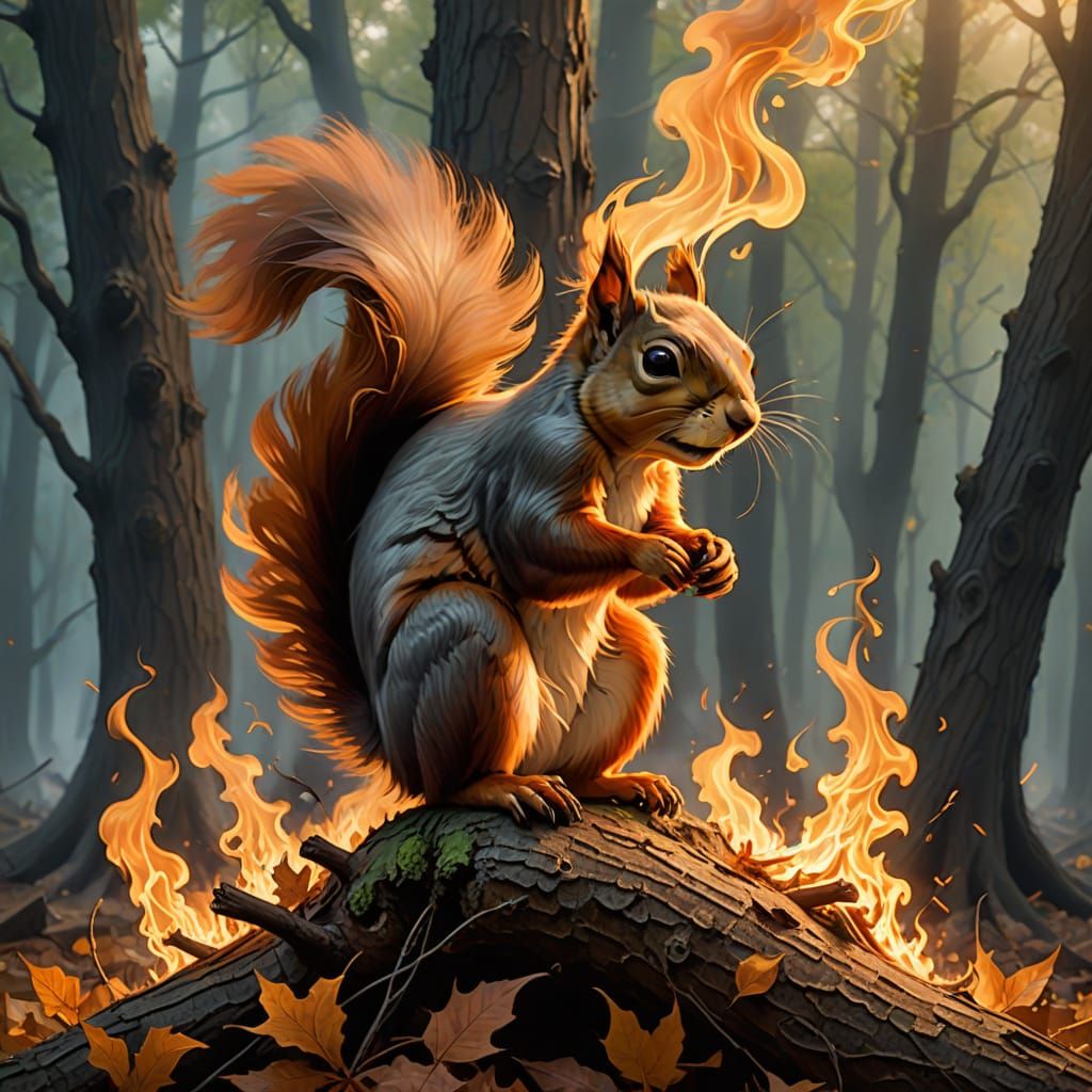 Surrealism Smoke was rising here and there among the creeper...