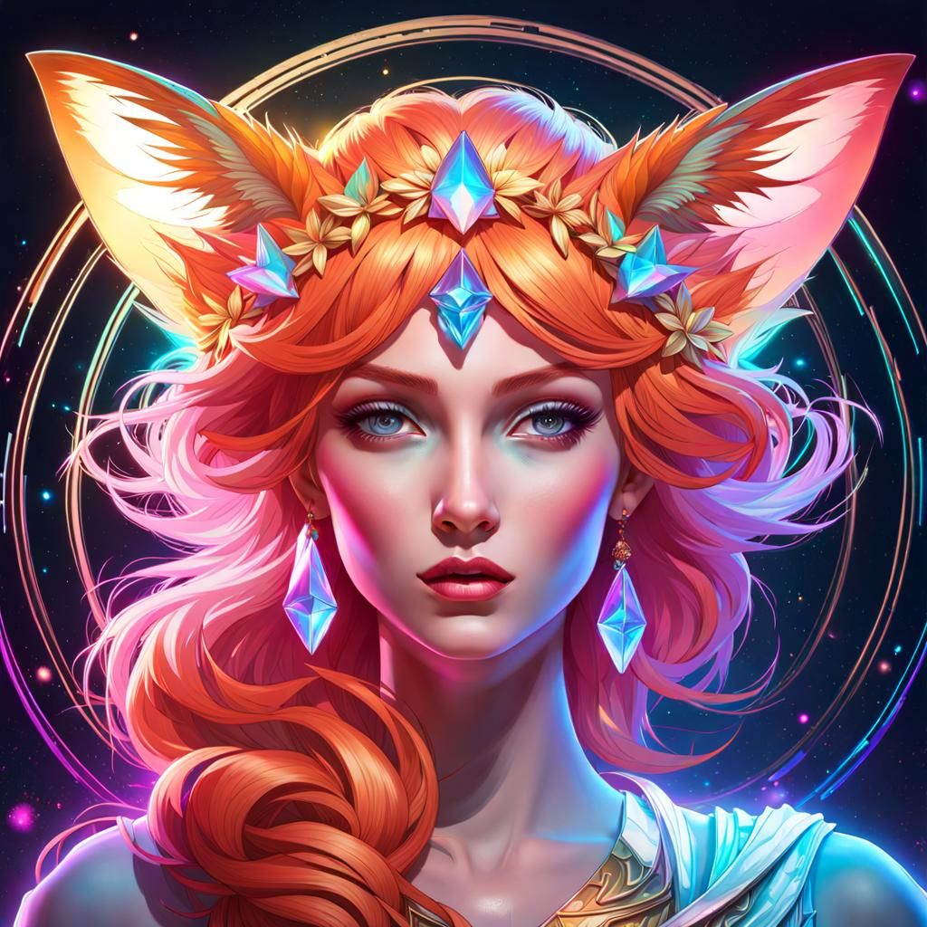 Holographic Fairy with Fox Ears and Cosmic Outline