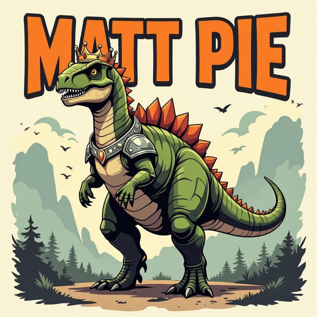 Dinosaur King in Stone Armor, Bold Illustration with Earthy ...