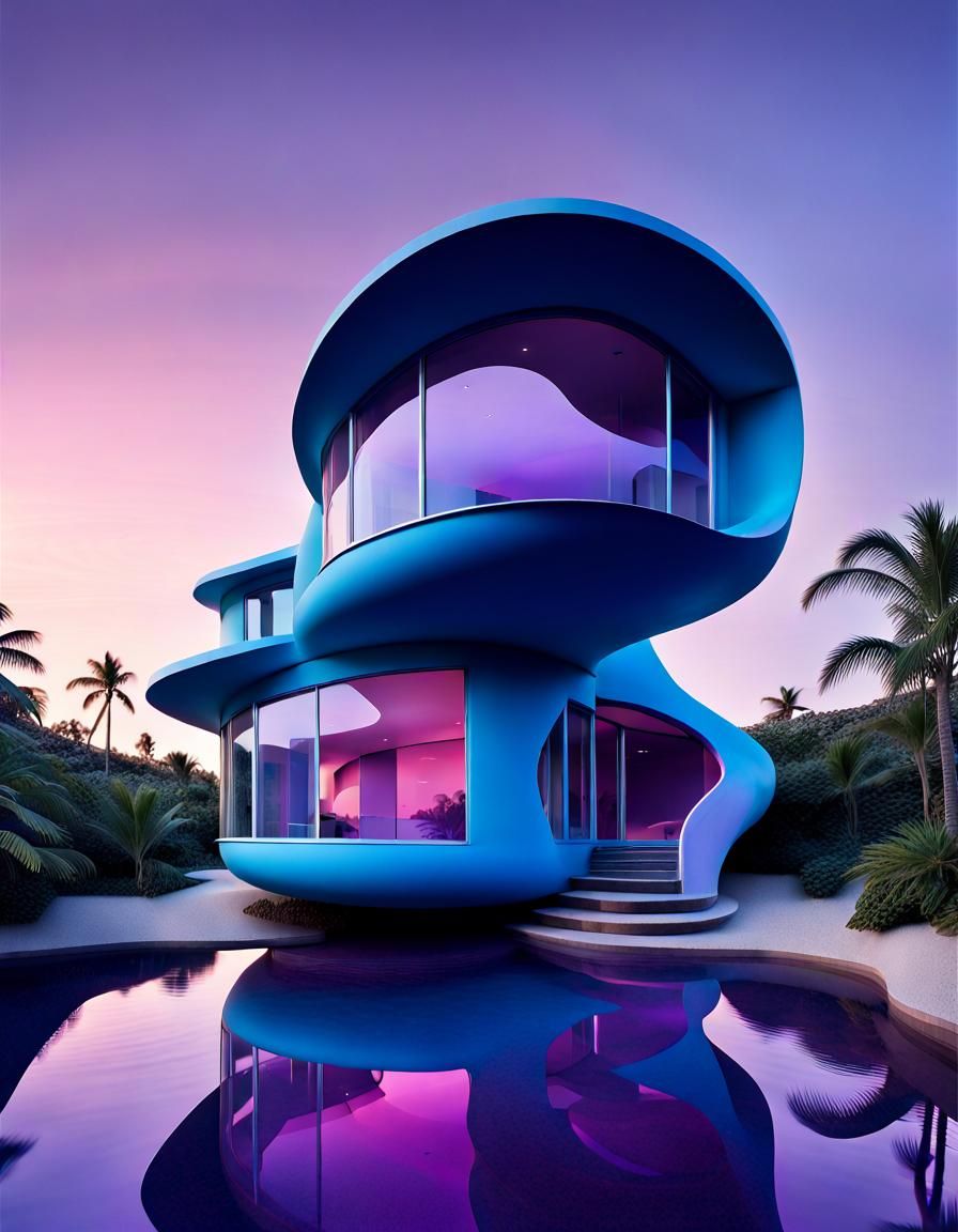 Hypermodern Tropical Island Home with Underwater Views