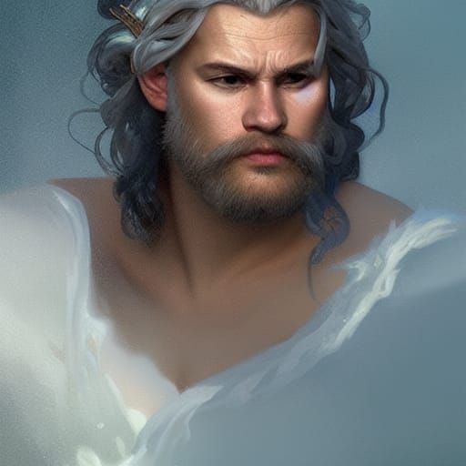 Scandinavian King of Oceans and Ice, Hyperdetailed Portrait