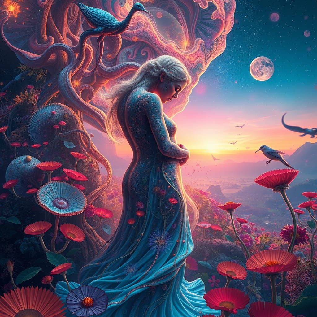 Liminal Cosmic Dreamscape: Blending Reality and Symbolic Emb...