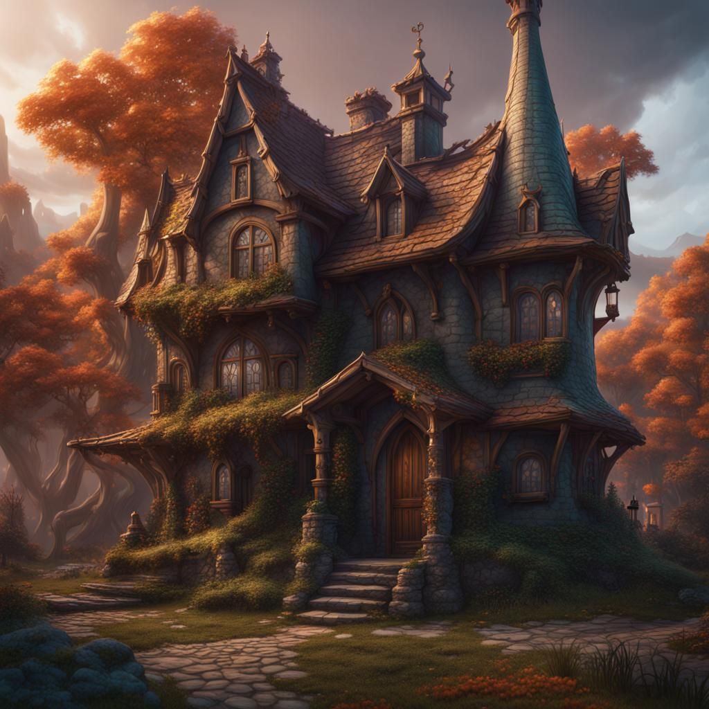 Fantastical House in Detailed Matte Painting