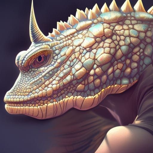 Striped Dimetrodon Portrait in Hyperdetailed Style