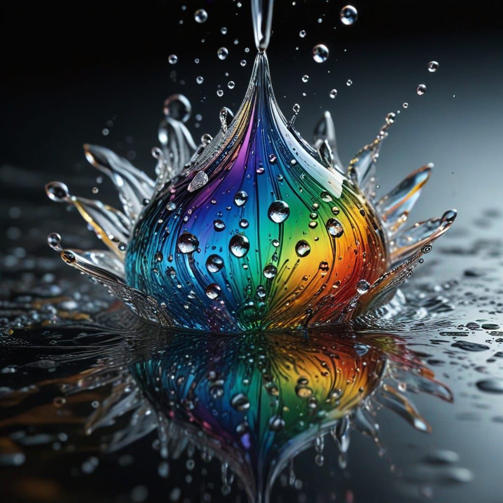 Hyperrealistic Water Droplet Splash in Slow Motion