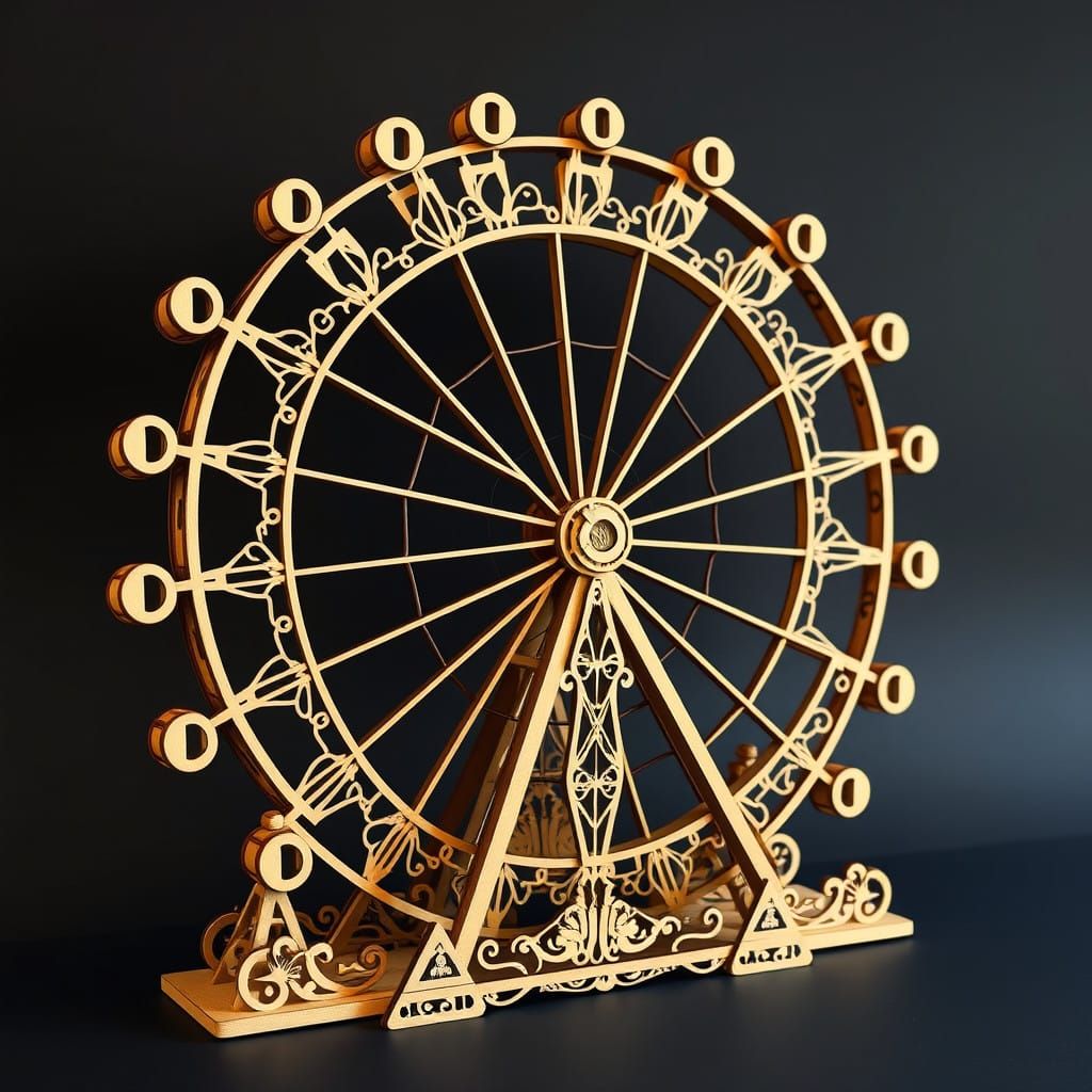 Ornate Plyboard Ferris Wheel