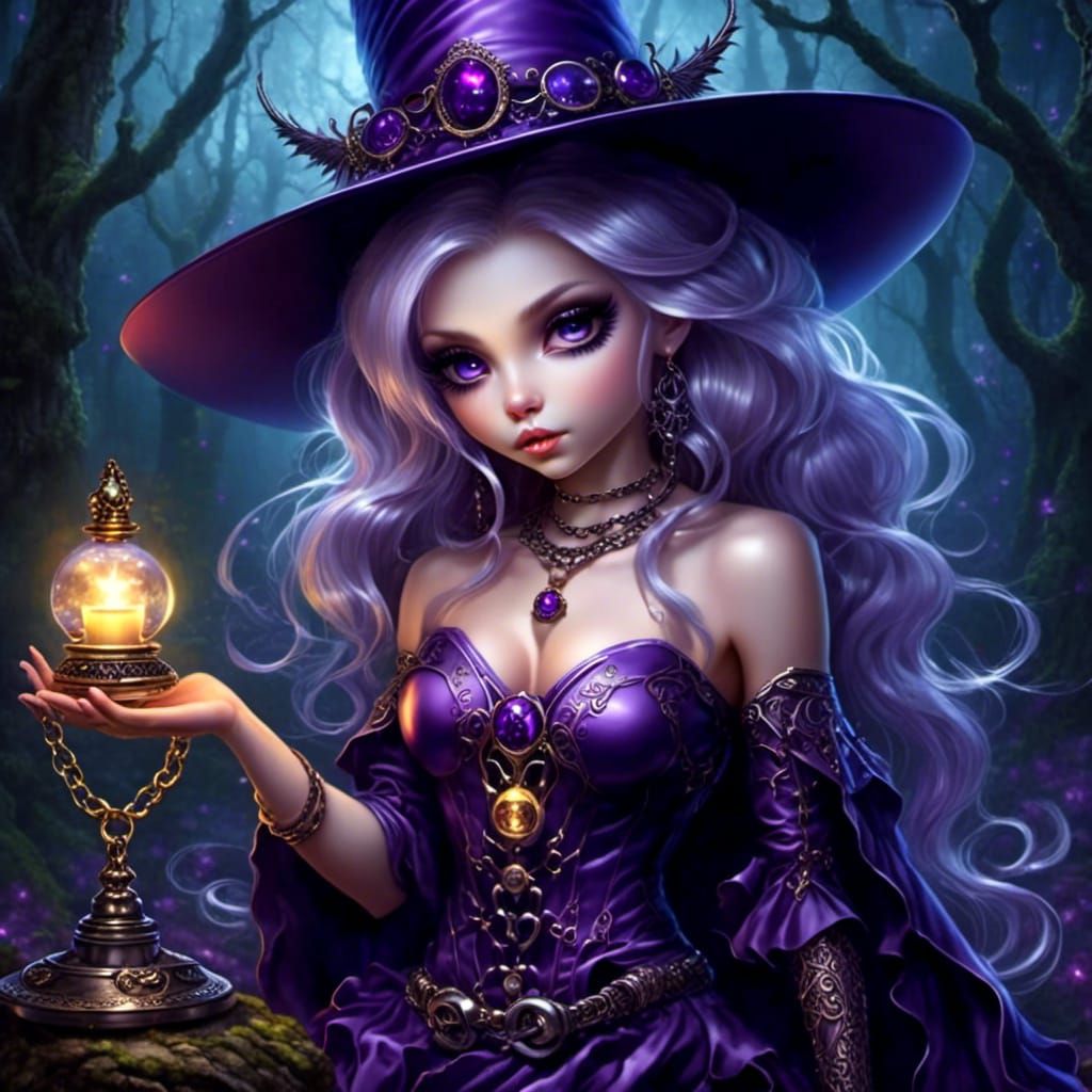 Evil Witch of Poland in Dark Fantasy Style
