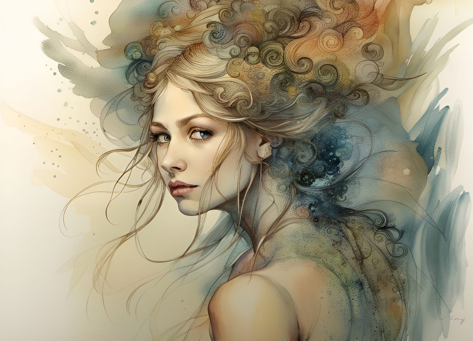 Society Witches Coven in Watercolour Fantasy World