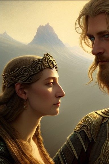 Logi and Sigyn: Unhappy Norse Gods Portrait